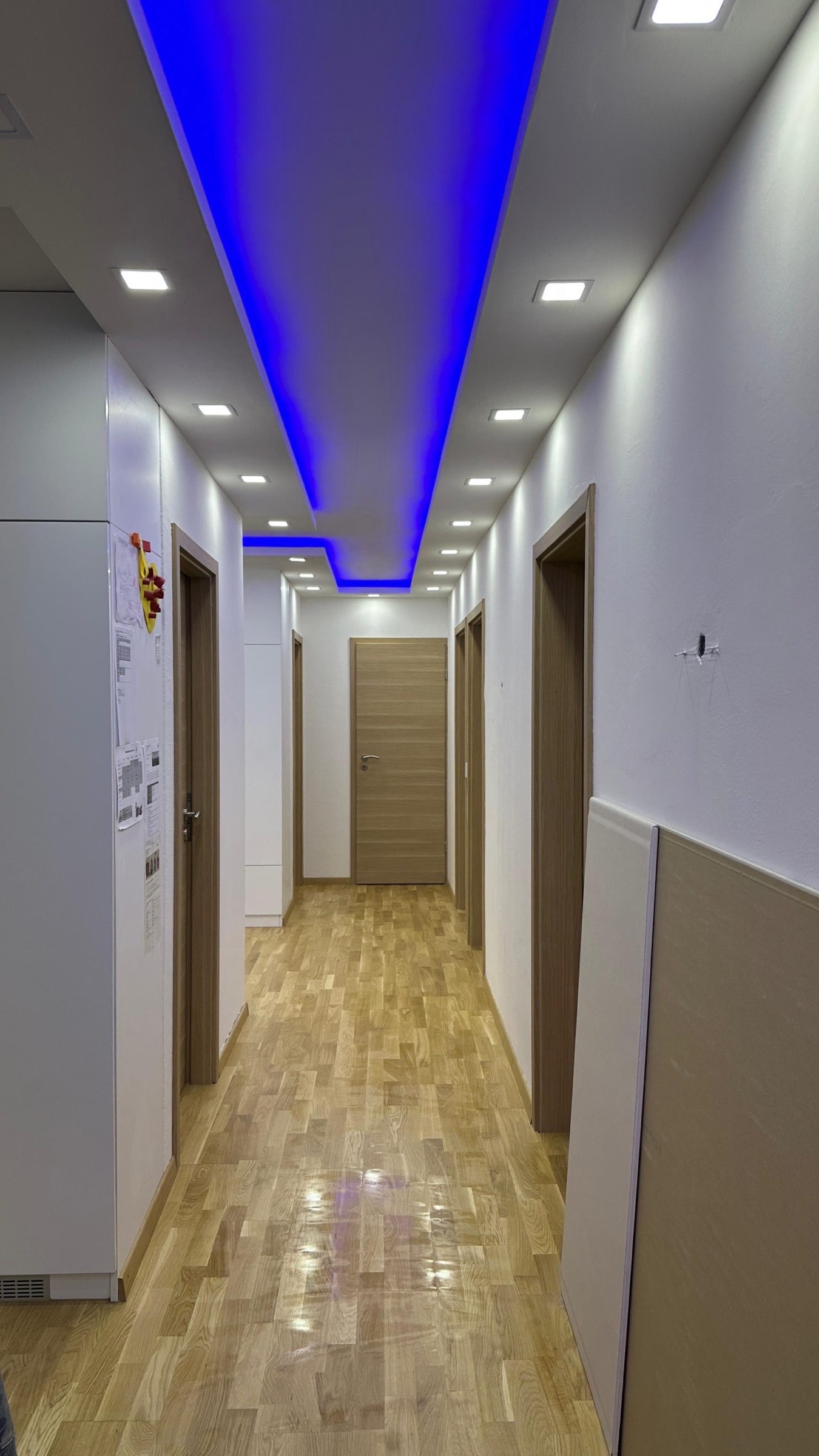 Deckenbeleuchtung mit integrierten Spots und indirektem Licht